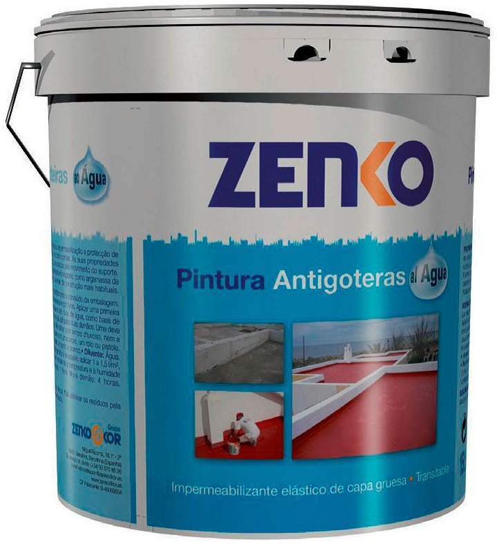 PECTRO Pintura impermeabilizante terrazas antigoteras 20 KG - Resistente a  filtraciones de agua cubriendo grietas - Elástica y antihumedad - Colores