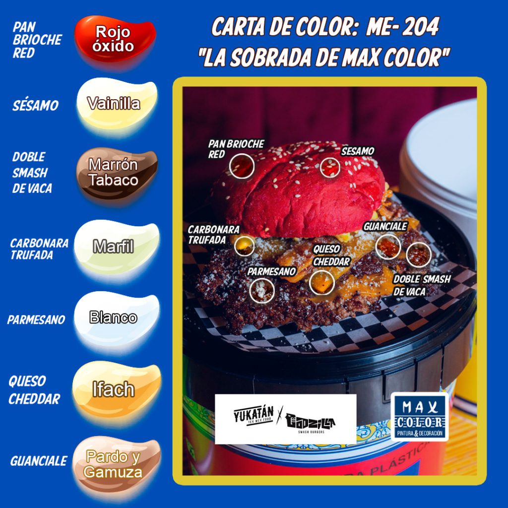 carta de colores para la sobrada de Max Color